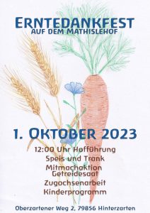 Erntedankfest auf dem Mathislehof